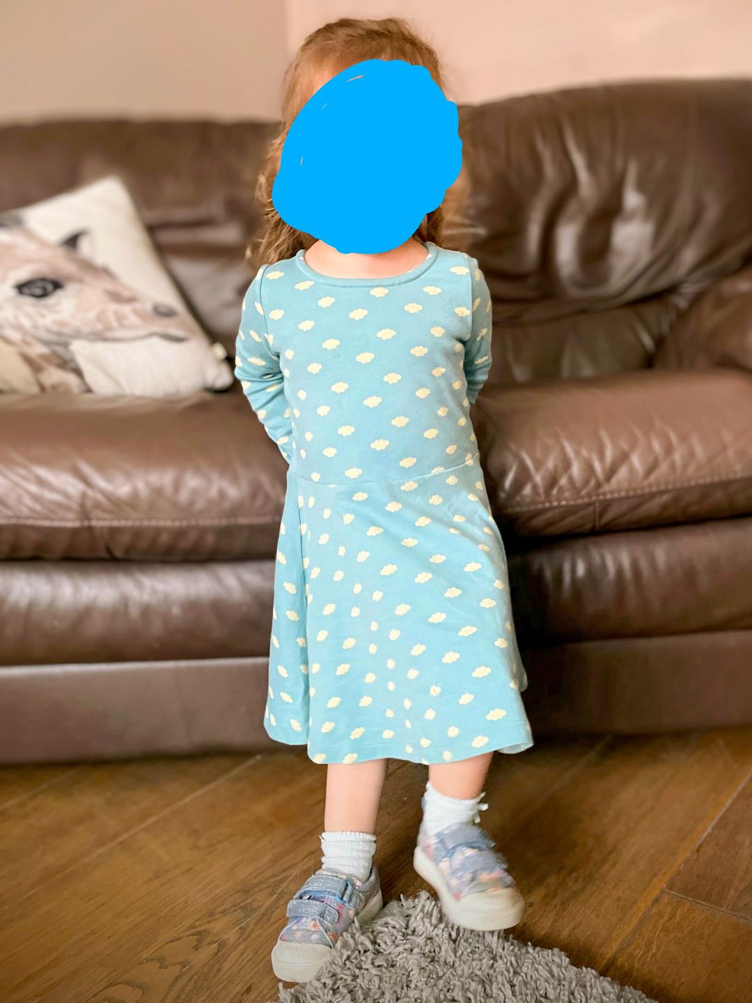 Customer photo review of Fluffy Cloud Long Sleeve Spinny Dress