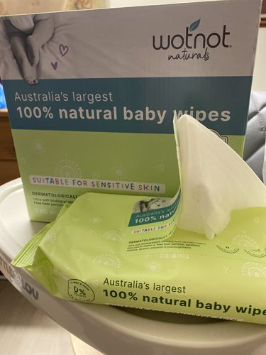 Customer photo review of 4 Pack Wotnot Baby Wipes (4 x 70 pack)