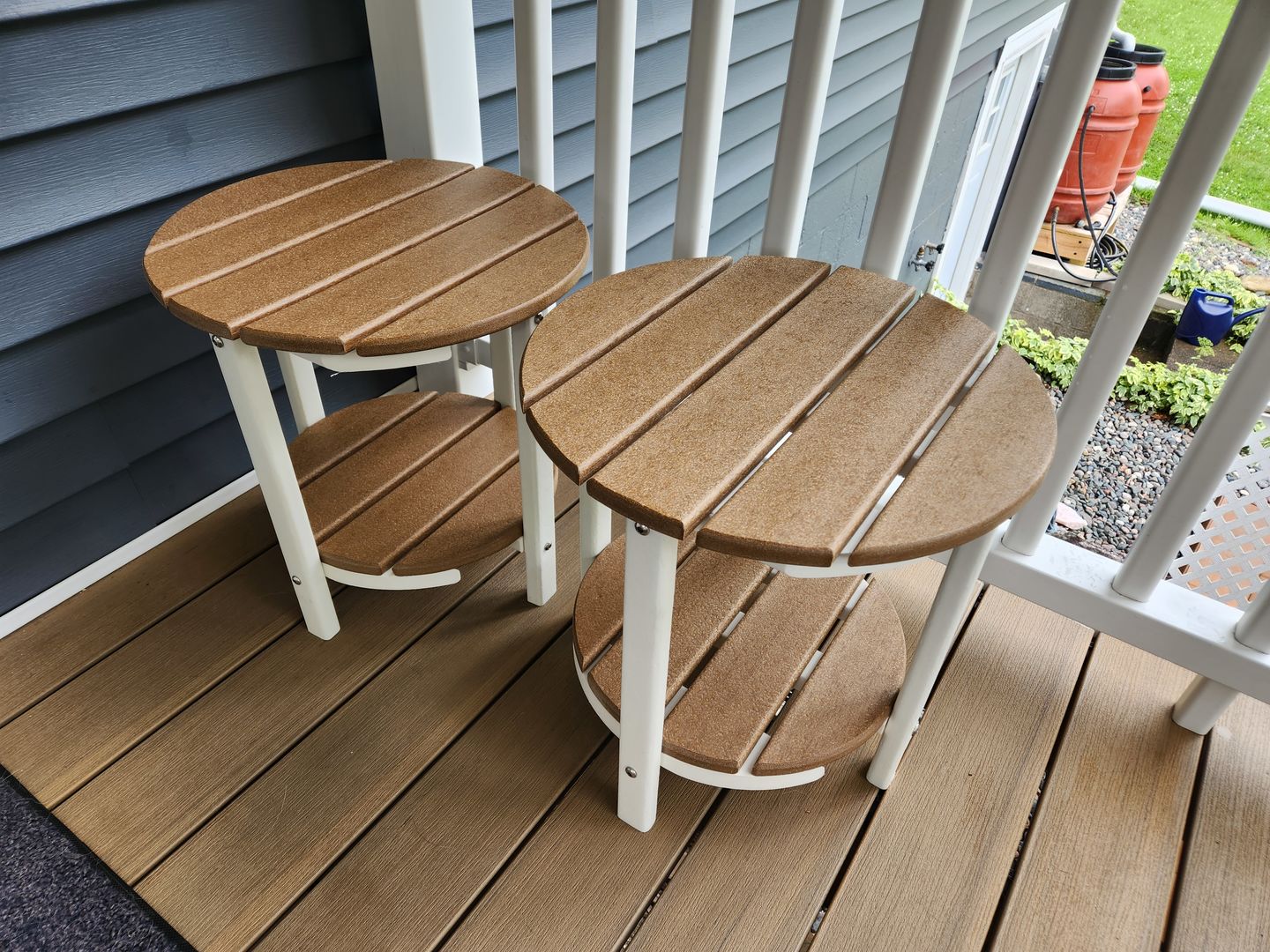 Customer photo review of QUICK SHIP - DuraWeather Poly® 18" Round Two Tier End Table