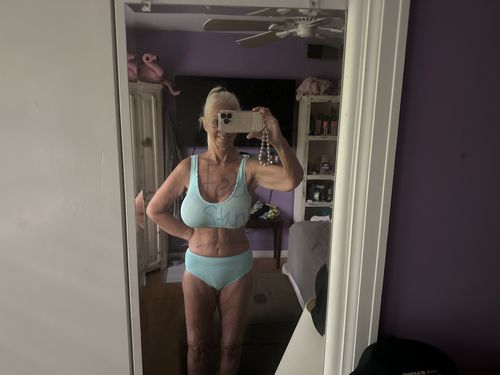 Customer photo review of Venice High Waisted One Size Bikini BOTTOM ONLY (Island Blue)