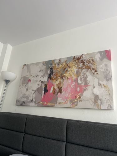 Customer photo review of 'Abstract Pink' Framed Canvas