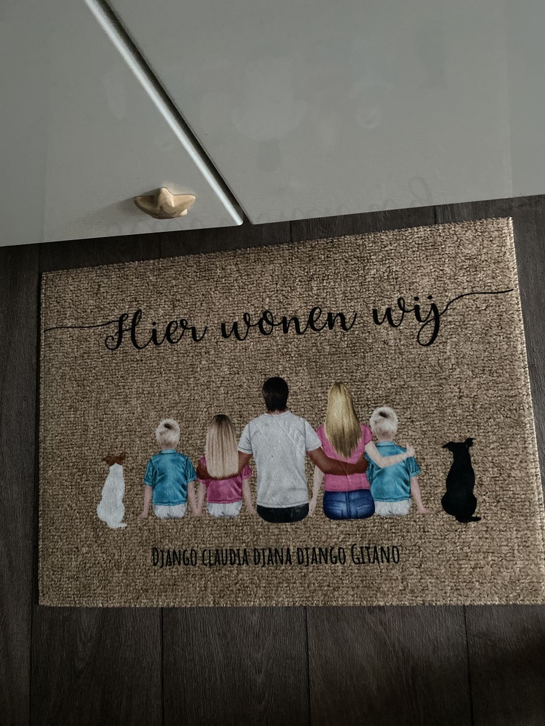 Customer photo review of Familie - Gepersonaliseerde deurmat