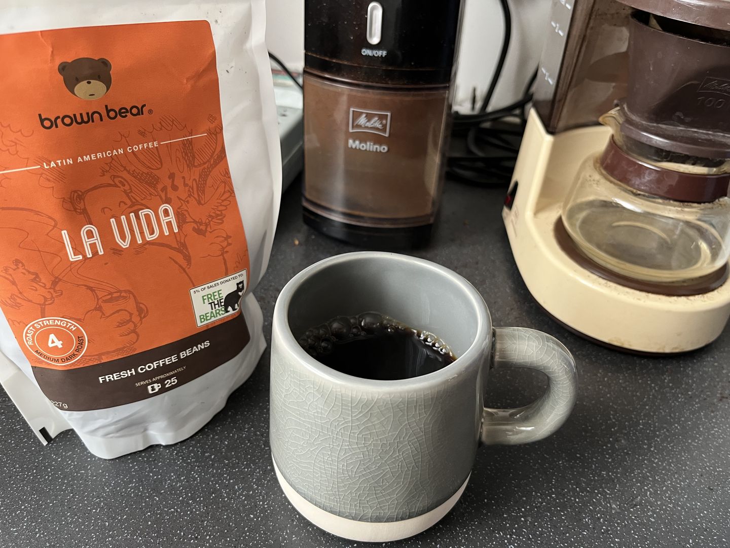 Customer photo review of Blue Mountain Coffee, Strength 3, Medium Roast