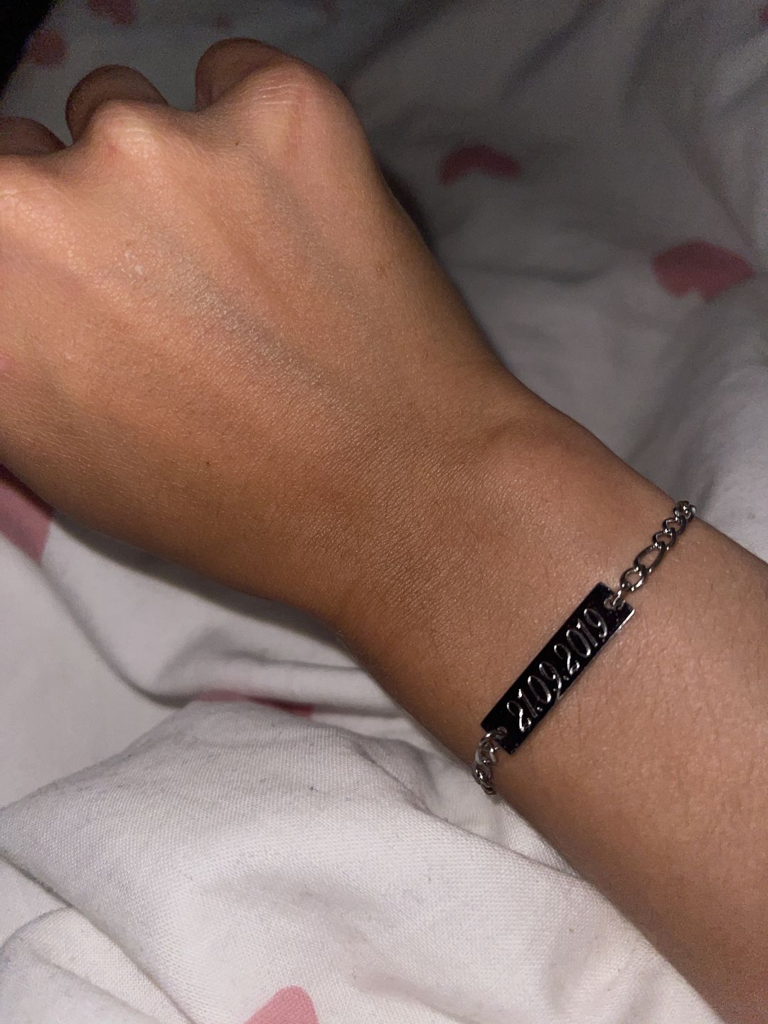 Customer photo review of Figaro Bar | Armband + Gravur