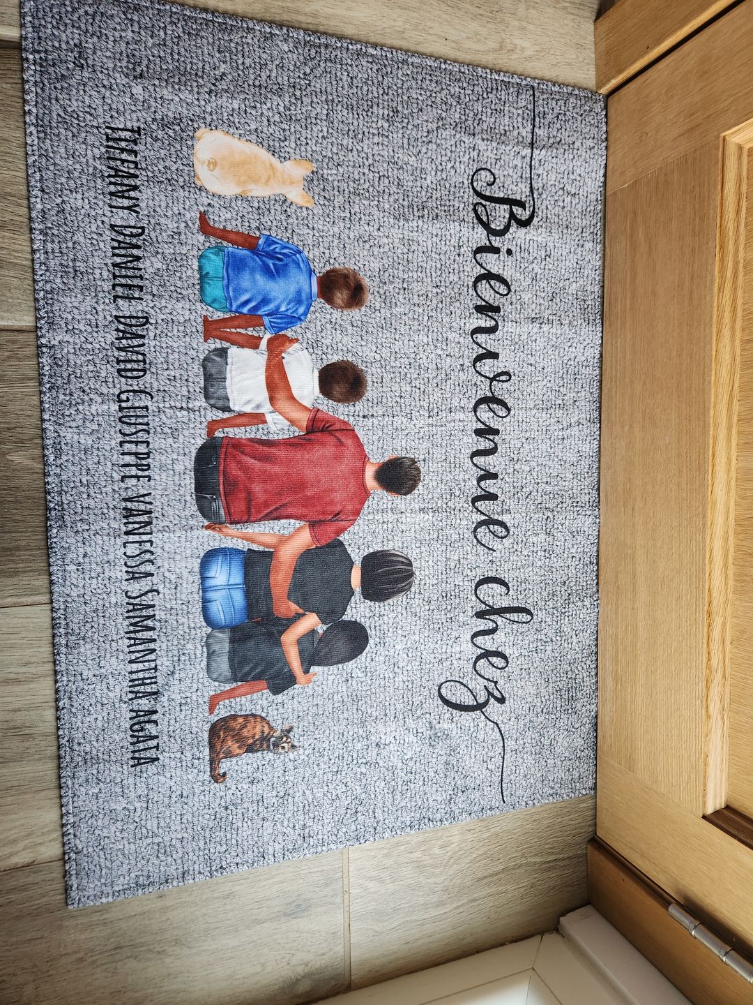 Customer photo review of Famille - Paillasson personnalisé