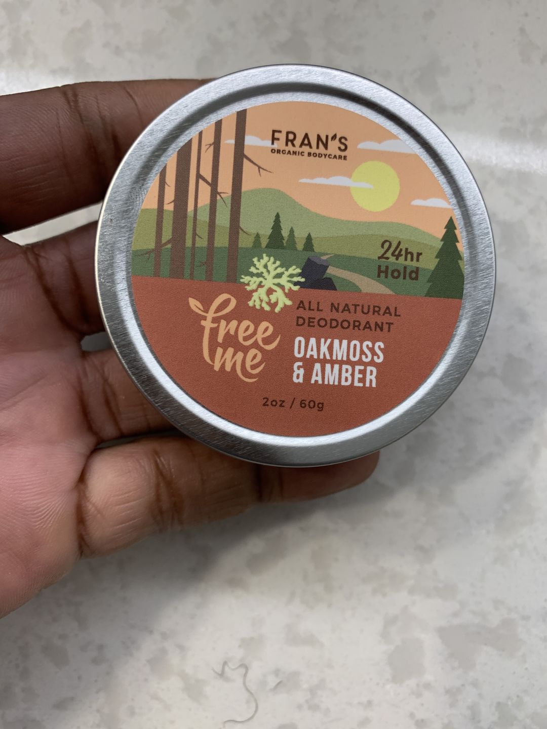 Customer photo review of Oakmoss & Amber Deodorant