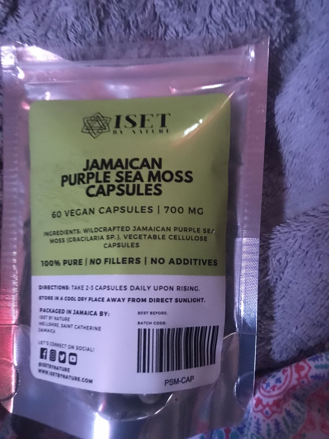 Customer photo review of Jamaican Purple Sea Moss Capsules | 700 mg | 100% Pure | No Fillers | 60 Vegan Capsules
