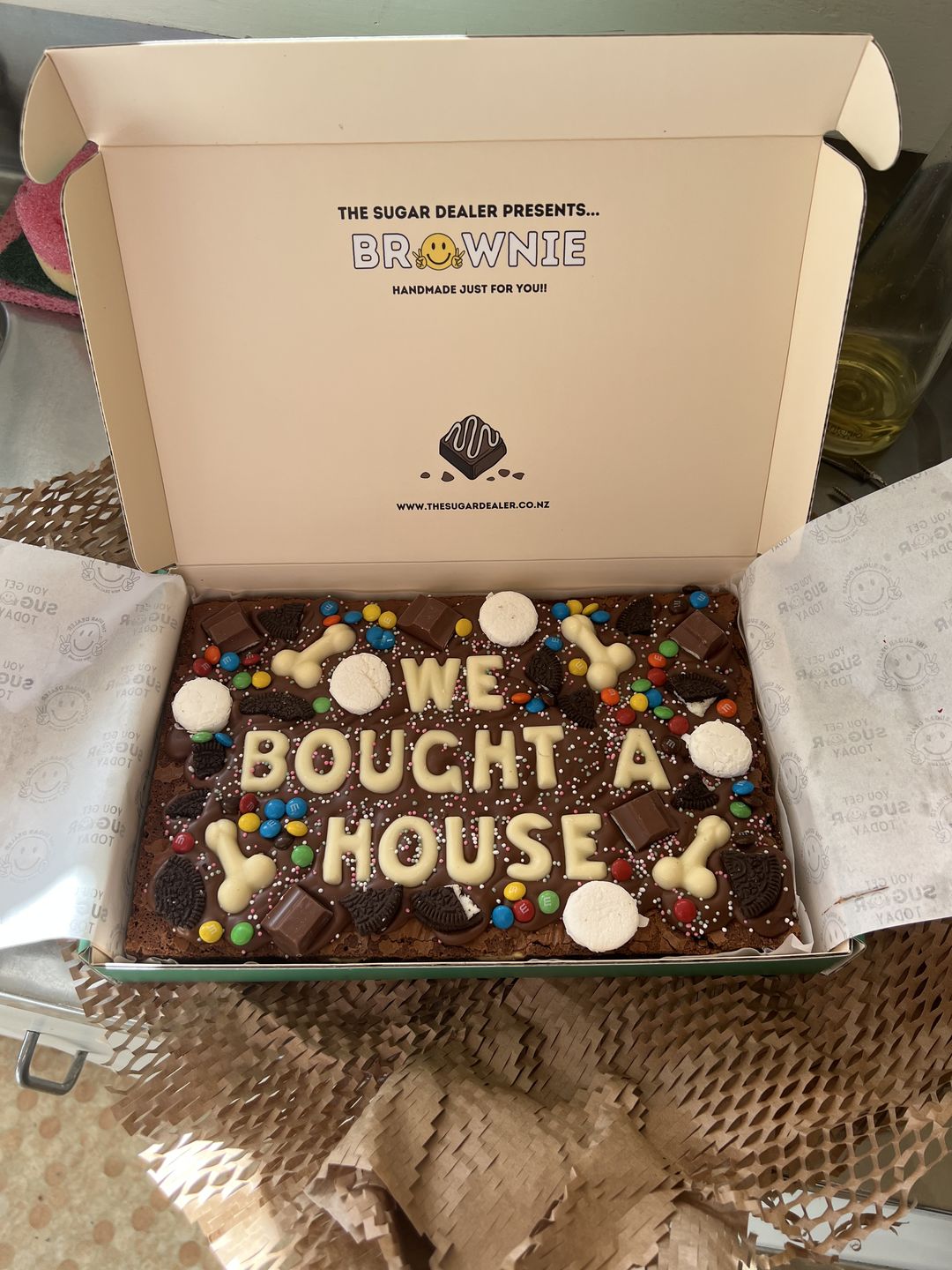 Customer photo review of Mega custom message dick brownie