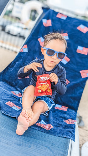 Customer photo review of Mini Venture Shorts | Dinosaur Print
