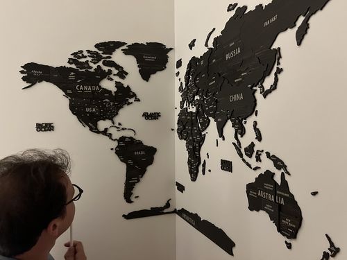 Customer photo review of 3D Wooden Multilayered World Map with States and Capitals v2