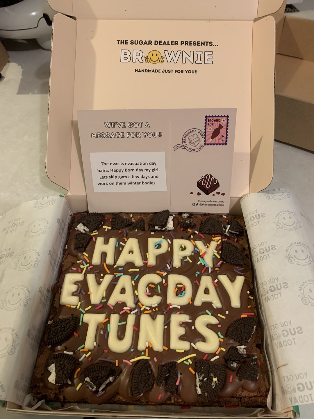 Customer photo review of OG custom message brownie