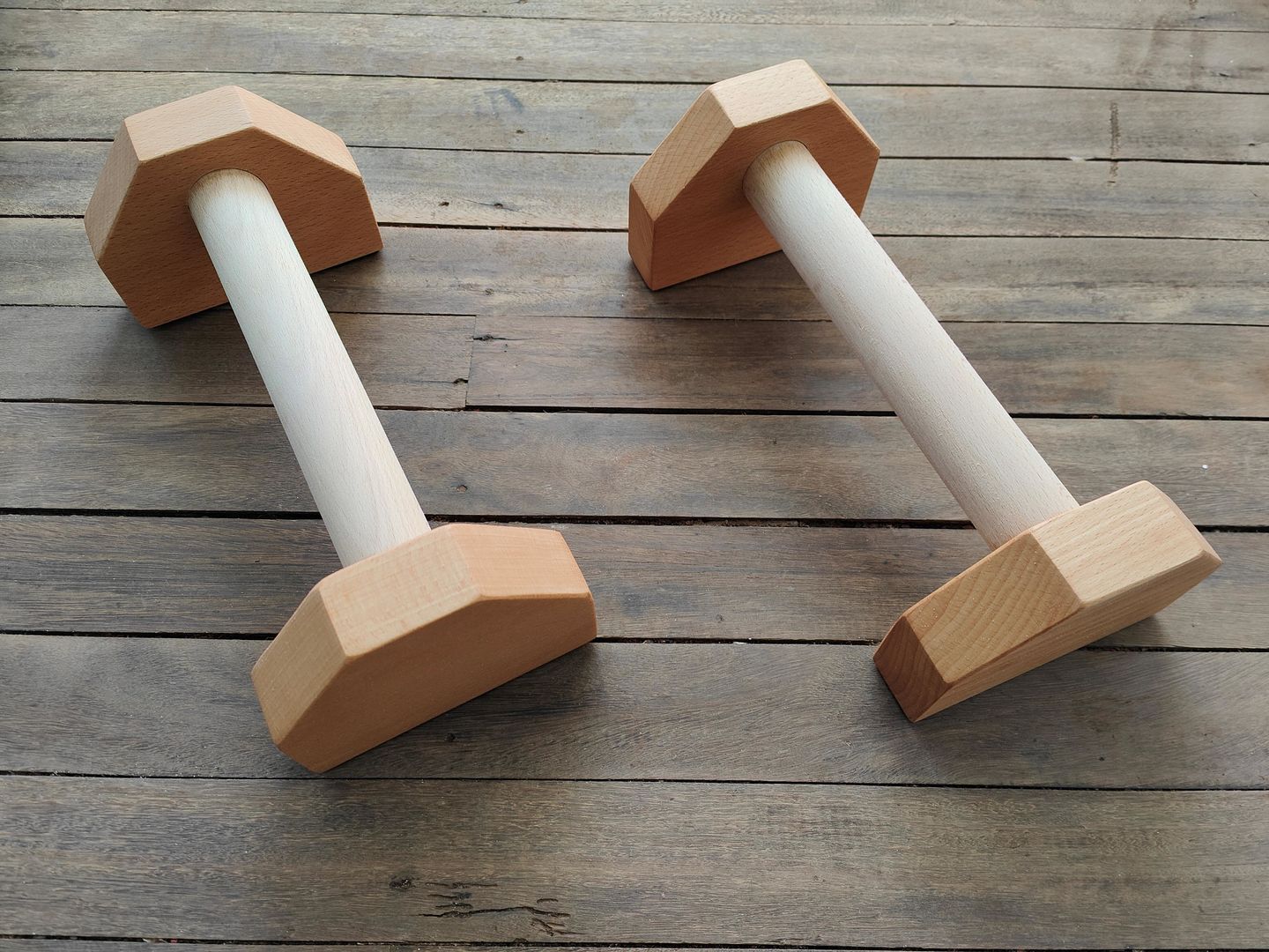 Customer photo review of Wooden Handstand & Push Up Bars