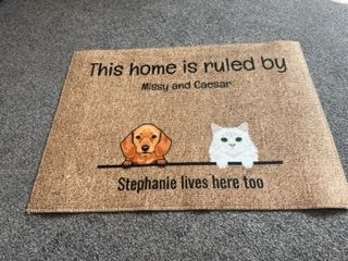 Customer photo review of All my furry friends - Personalised doormat