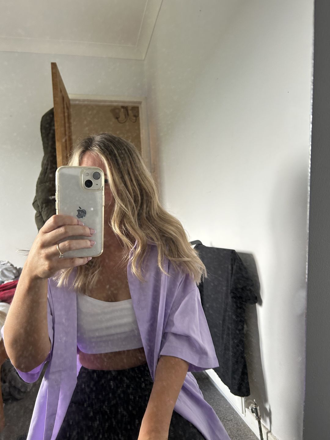 Customer photo review of 14" Seamless Five Piece Clip-in Human Hair Extension (95g)