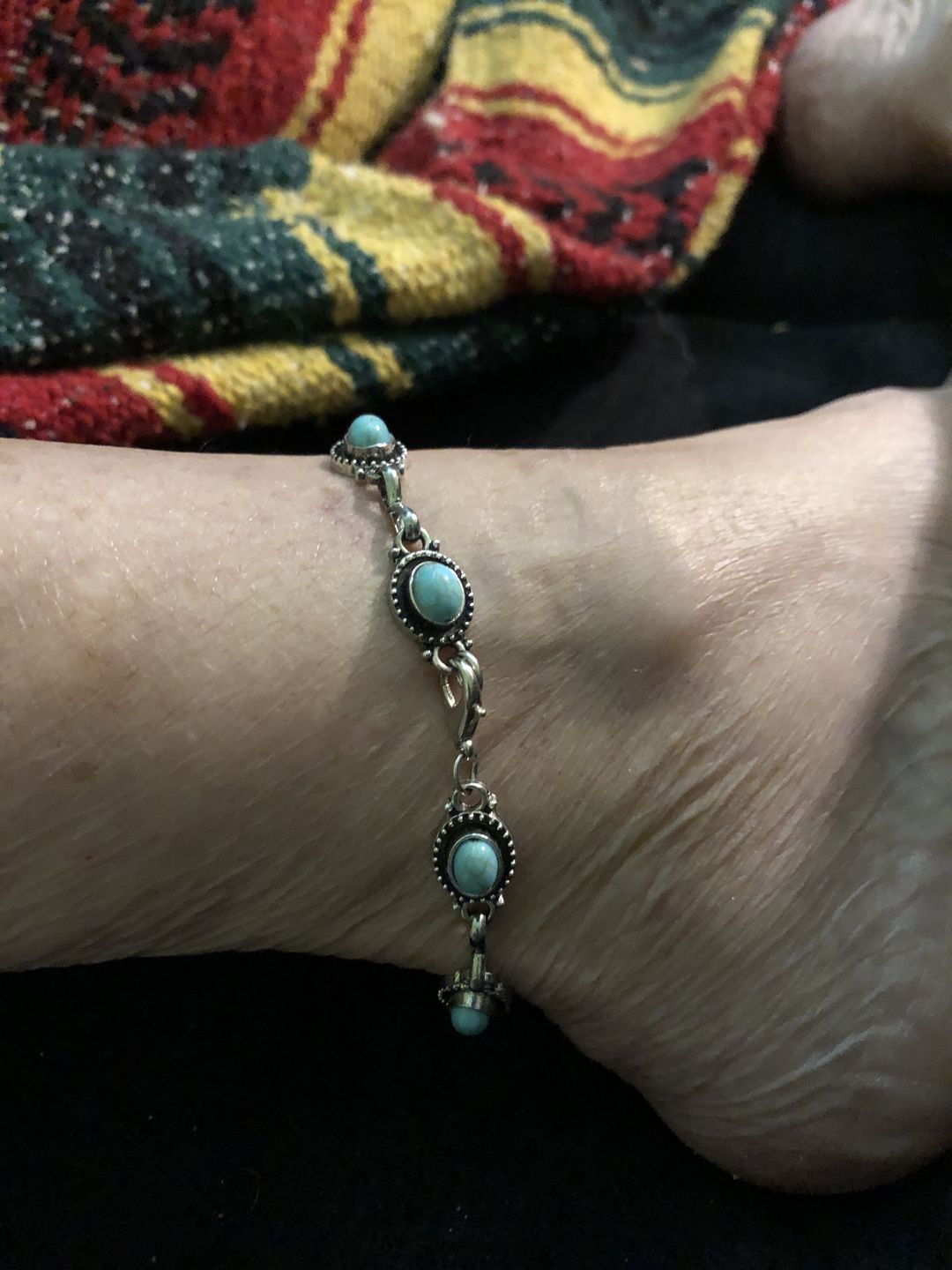 Customer photo review of Bohemian Turquoise Anklet