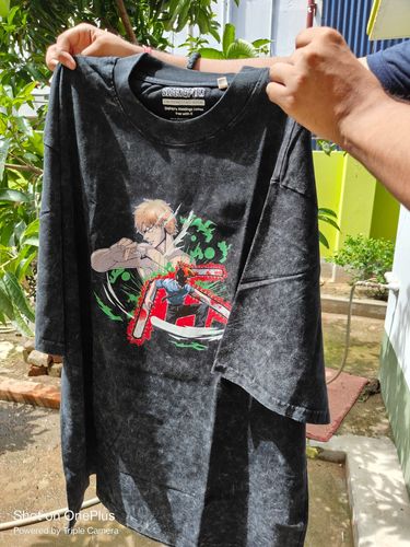 Customer photo review of Saw Slayer / The Chainsaw Hero Oversized Washed T-shirt