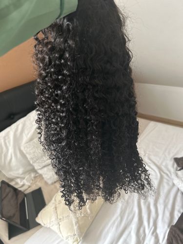 Customer photo review of No Sew In, No Glue Kinky Curly Wig U Part Wig/ V Part Wig