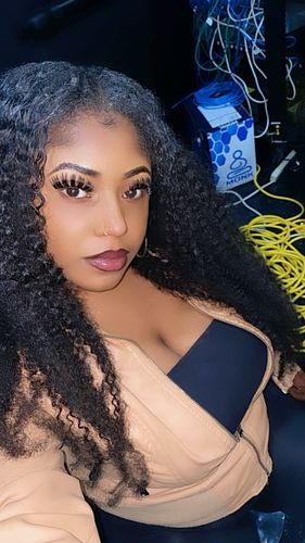 Customer photo review of No Sew In, No Glue Kinky Curly Wig U Part Wig/ V Part Wig