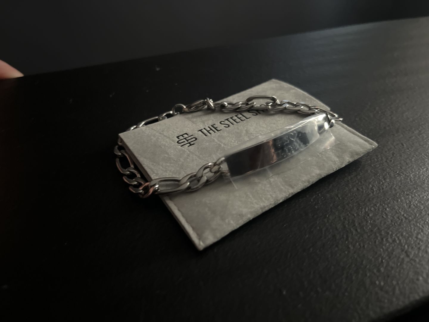 Customer photo review of 7mm Figaro Link ID Bracelet