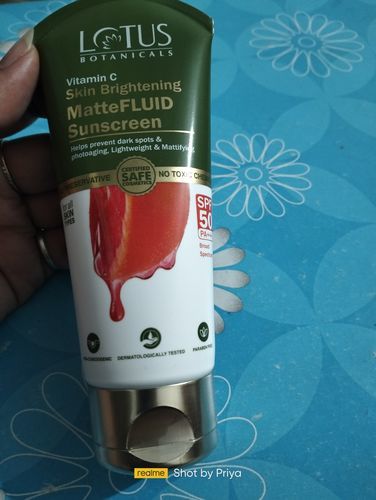 Customer photo review of Vitamin C Skin Brightening MatteFLUID Sunscreen