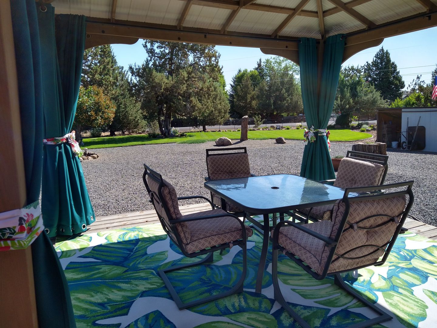Customer photo review of Top & Bottom Grommet Windproof Outdoor Curtains for Patio 1 Panel