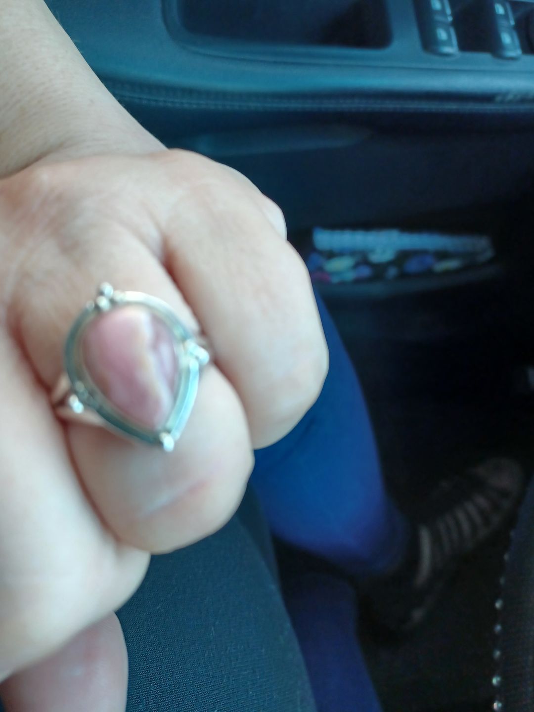 Customer photo review of Teardrop Rhodochrosite Ring Sterling Silver