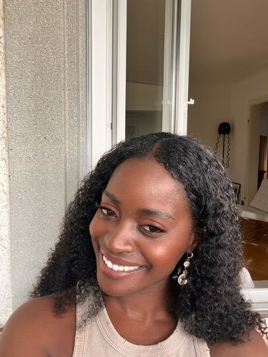 Customer photo review of No Sew In, No Glue Kinky Curly Wig U Part Wig/ V Part Wig