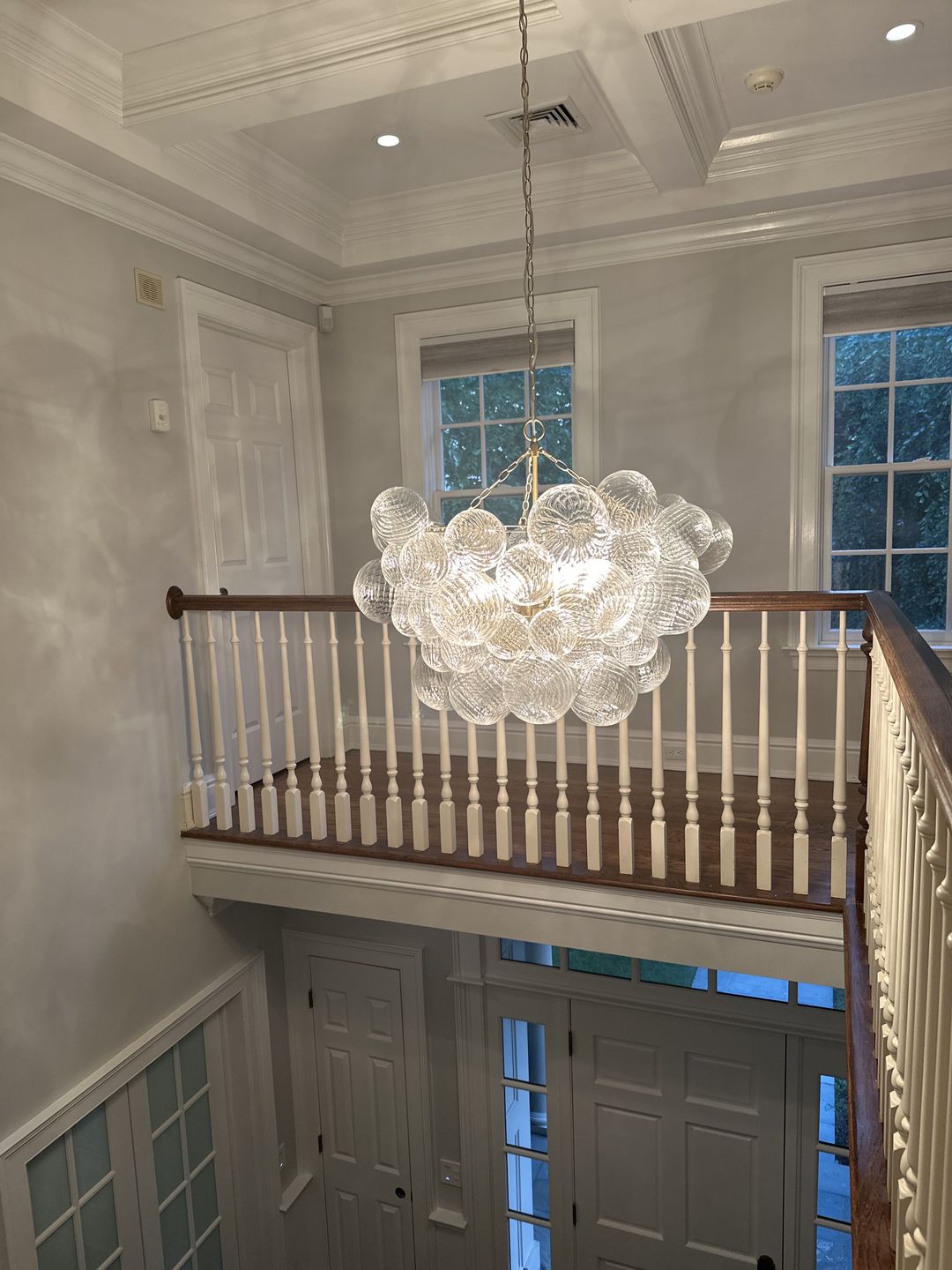 Customer photo review of Modern Decorative Swirled Glass Cluster Bubble Chandelier