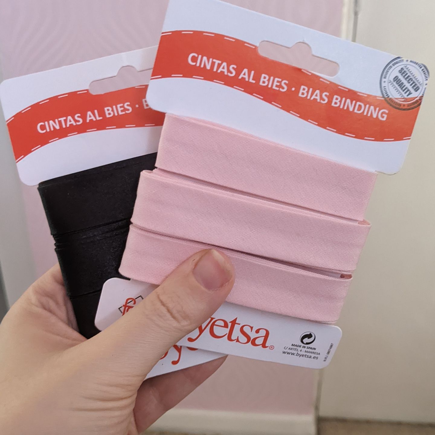 Customer photo review of Plain Satin Bias Binding Tape - 5 metres
