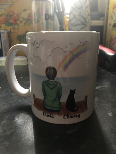 Customer photo review of Woman & Cats Mug - Life is better with a Cat -Personalised Mug