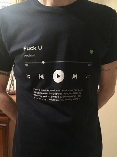 Customer photo review of Your Favorite Song T-Shirt Music Player