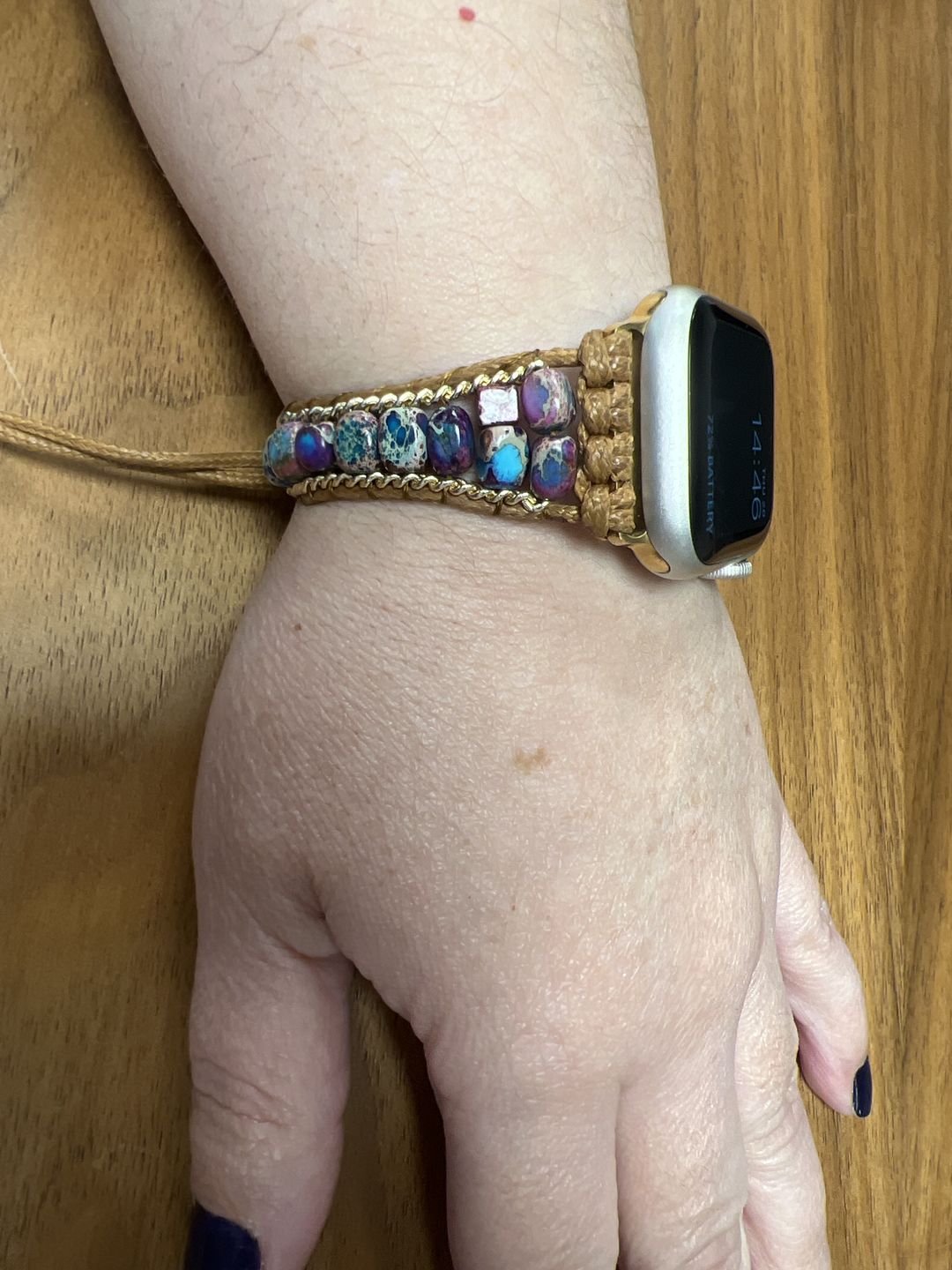 Customer photo review of Moonlight Jasper Apple Watch Strap
