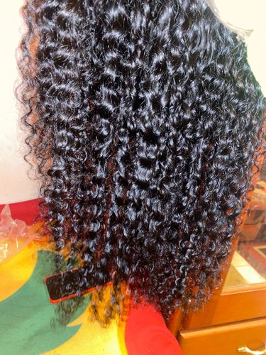 Customer photo review of No Sew In, No Glue Kinky Curly Wig U Part Wig/ V Part Wig