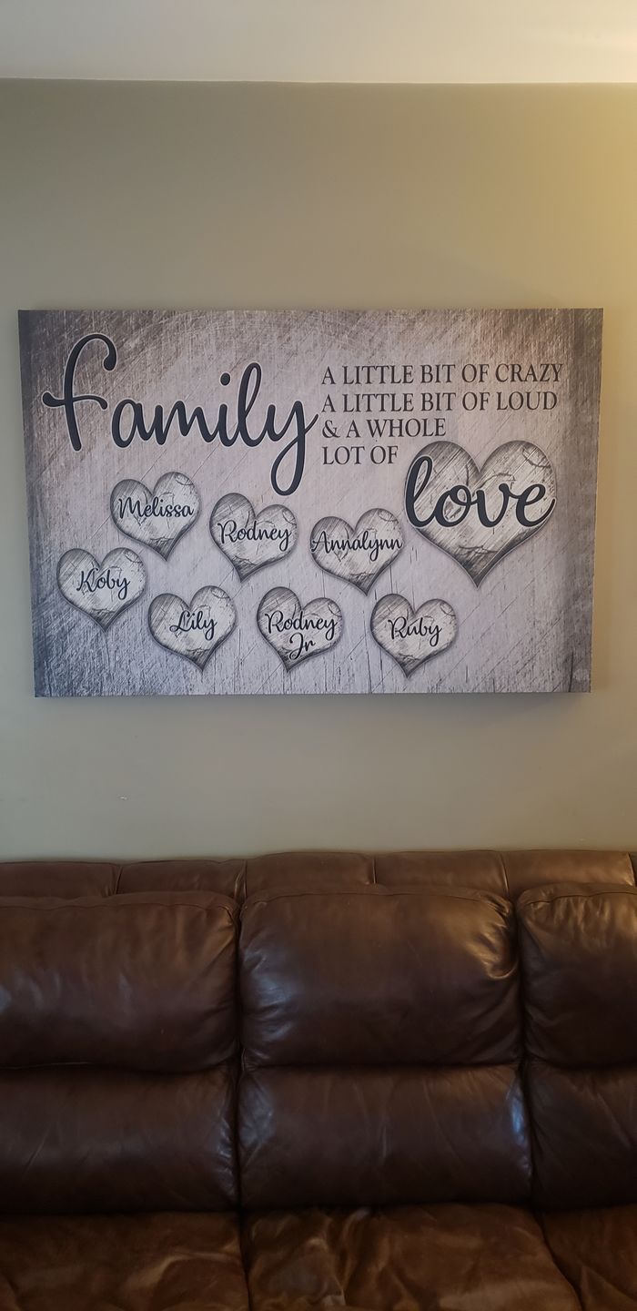 Customer photo review of Personalized "Family... Love" Premium Canvas