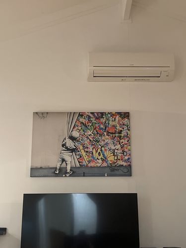 Customer photo review of Behind the Curtain  (Banksy) - Canvas Art Print - CN457