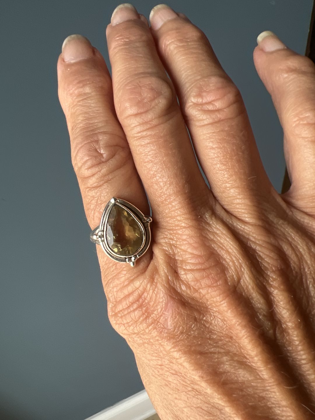 Customer photo review of Citrine Teardrop Ring Sterling Silver