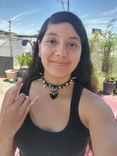 Customer photo review of Dark Heart Stud Choker