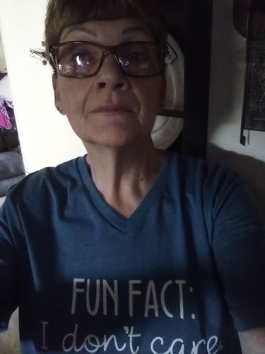 Customer photo review of I Don't Care V-neck
