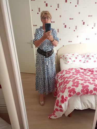Customer photo review of Długa sukienka z nadrukiem w serek