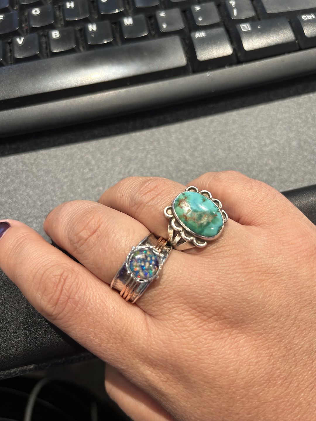 Customer photo review of Two Tone Spin Ring