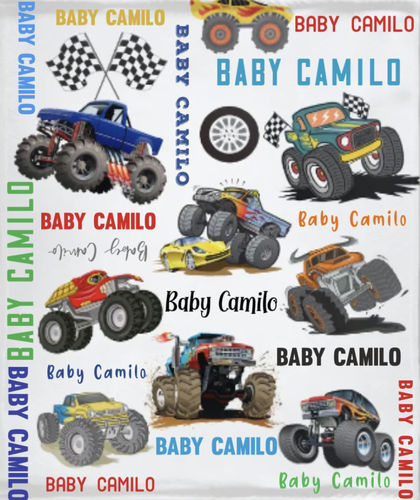 Customer photo review of Free Shipping✈️Personalized Name Customized Monster Truck Blanket