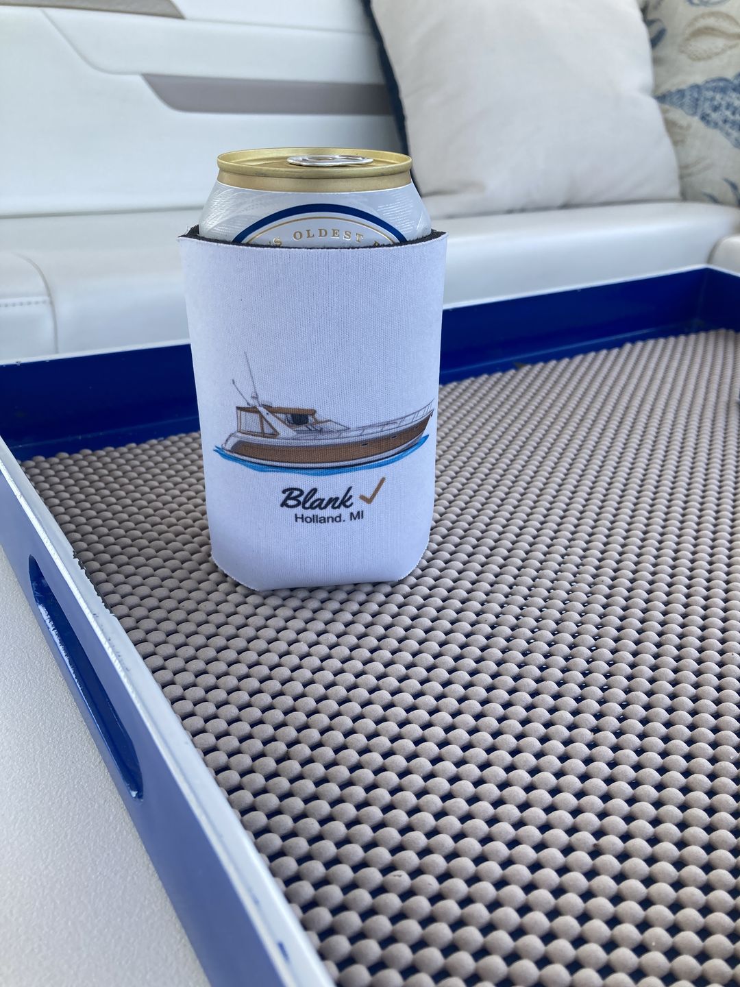 Customer photo review of Custom Boat Koozie
