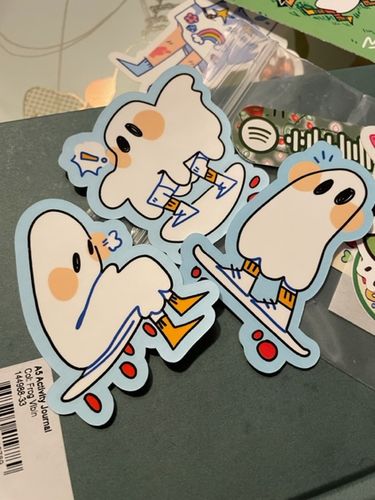 Customer photo review of Silly Doodle Ghost Stickers!