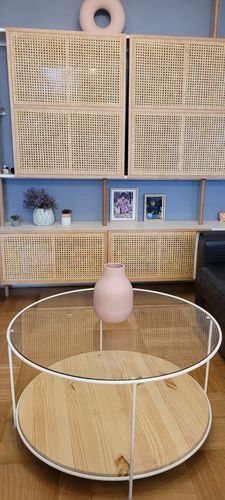 Customer photo review of Mesa de Centro Dos Niveles Redonda | Glass Mima