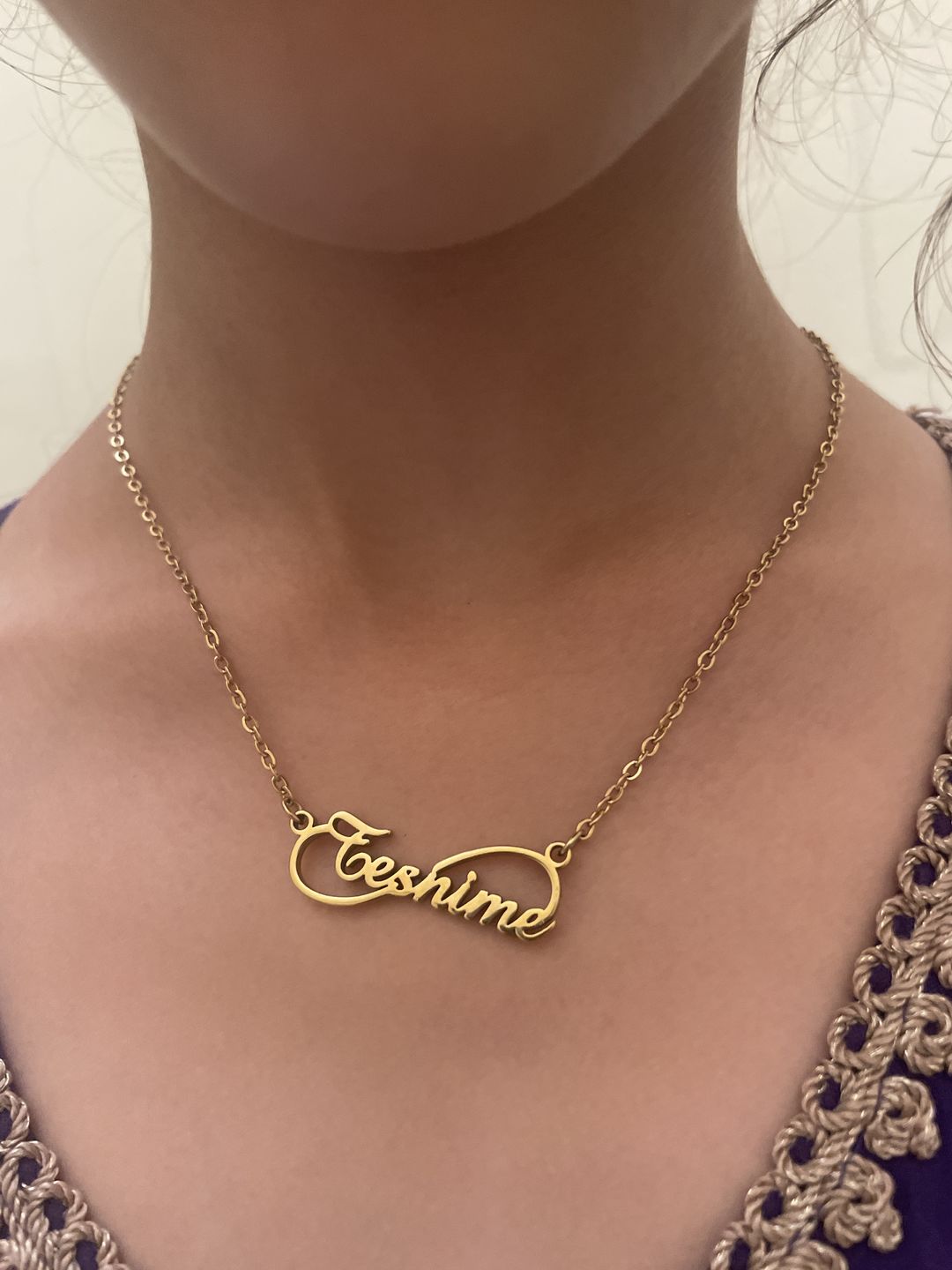 Customer photo review of Collier Prénom Infinité