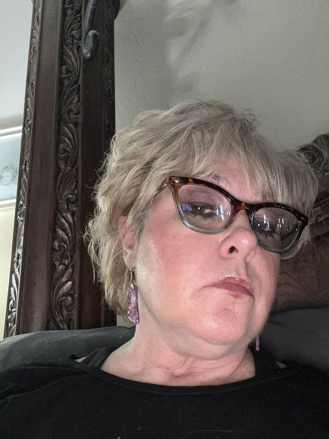 Customer photo review of Purple Jasper Hook Earrings
