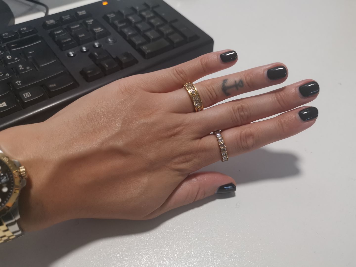 Customer photo review of Timeless Pave Ring 14K Vergoldet