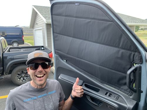 Customer photo review of Sprinter 2019+ - Storyteller Front Door Shades (set)