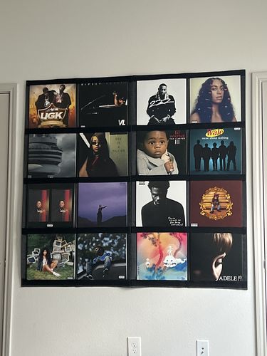 Customer photo review of 12" Vinyl Record Display Frame - LP Wall Storage