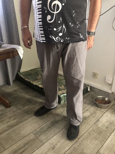 Customer photo review of Męskie spodnie z lnu i bawełny